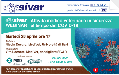 Webinar SIVAR: “Attività medico veterinaria in sicurezza al tempo del COVID-19” – 28 aprile ore 17