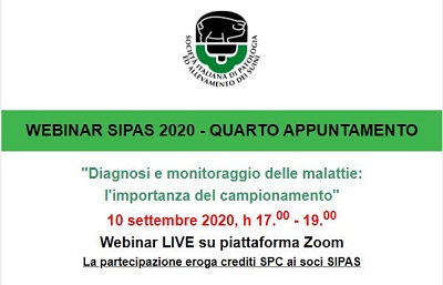 SIPAS “Diagnosi e monitoraggio delle malattie”, 10 settembre ore 17.00