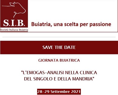 GIORNATA BUIATRICA SIB: “L’EMOGAS-ANALISI NELLA CLINICA DEL SINGOLO E DELLA MANDRIA”, 28-29 settembre