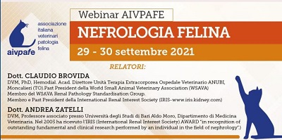 NEFROLOGIA FELINA 29-30 settembre 2021 – WEBINAR AIVPAFE