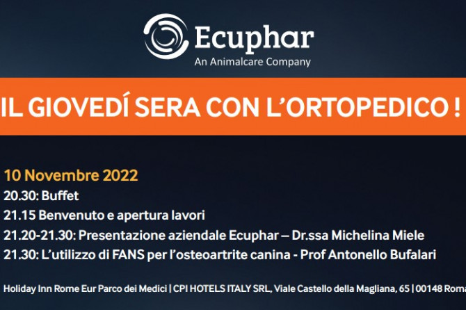 Evento Ecuphar in presenza: “Il giovedì sera con l’ortopedico”.