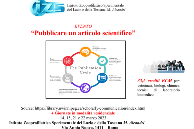 Evento formativo ECM, IZS LT: “Pubblicare un articolo scientifico”