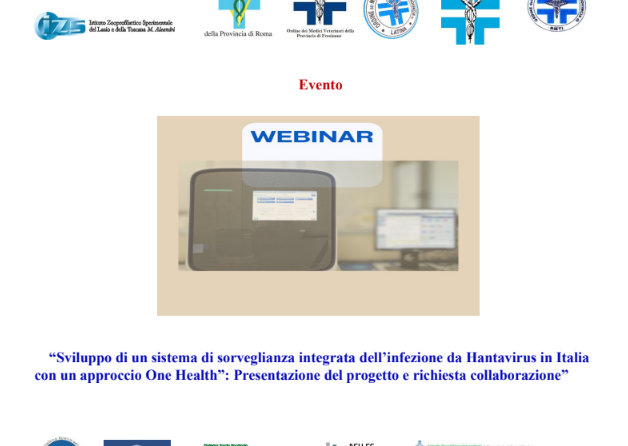 Webinar – IZS LT: “Sviluppo di un sistema di sorveglianza integrata dell’infezione da Hantavirus in Italia con un approccio One Health.” – 15/02/2024