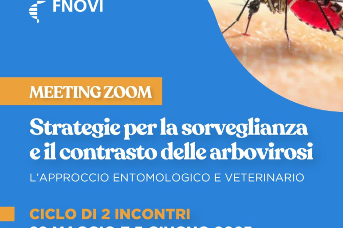 Meeting Zoom FNOVI – “Strategie per la sorveglianza e il contrasto delle arbovirosi: l’approccio entomologico e veterinario” – 28 maggio e 5 giugno 2025