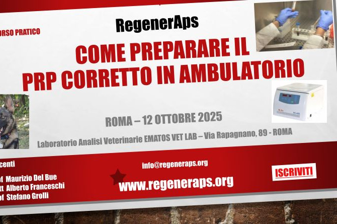 Corso pratico RegenerAps: “Preparazione PRP in ambulatorio” – 12 ottobre 2025