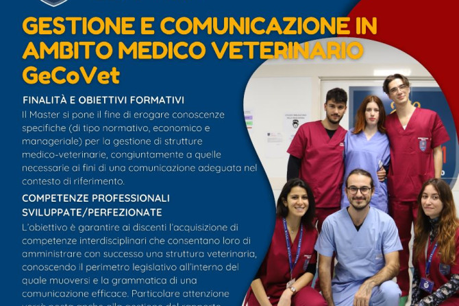 Master di I livello – UNICAM: “Gestione e comunicazione in ambito medico veterinario” a.a. 2025/2026 –