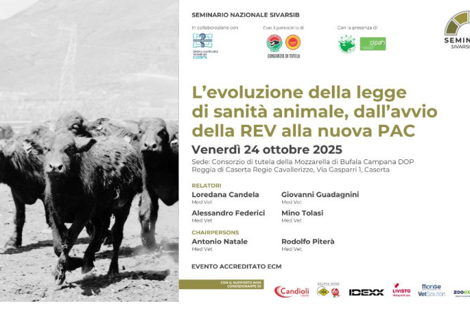 Seminario SivarSib: “L’evoluzione della legge di sanità animale, dall’ avvio della REV alla nuova PAC” – 24 ottobre 2025, Reggia di Caserta