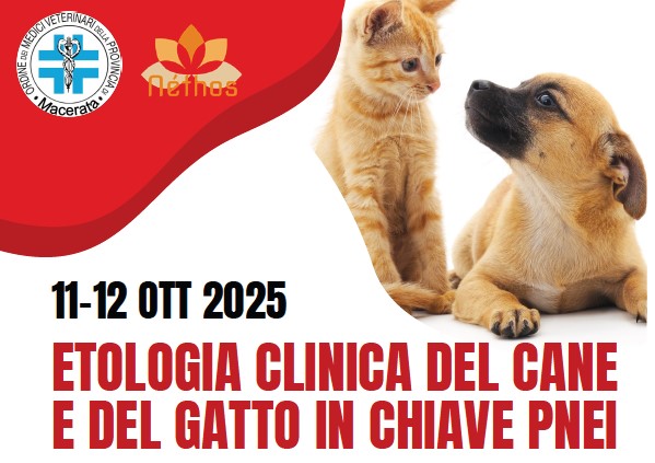 CORSO ONLINE- OMV MC: “ETOLOGIA CLINICA DEL CANE E DEL GATTO IN CHIAVE PNEI” – 11-12 ottobre 2025