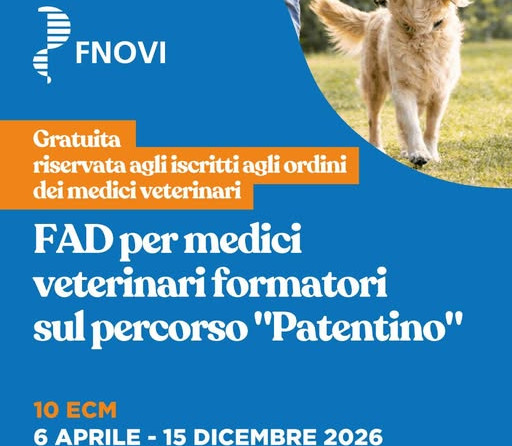 FAD ECM FNOVI: “FAD per Medici Veterinari formatori sul percorso PATENTINO per cani”