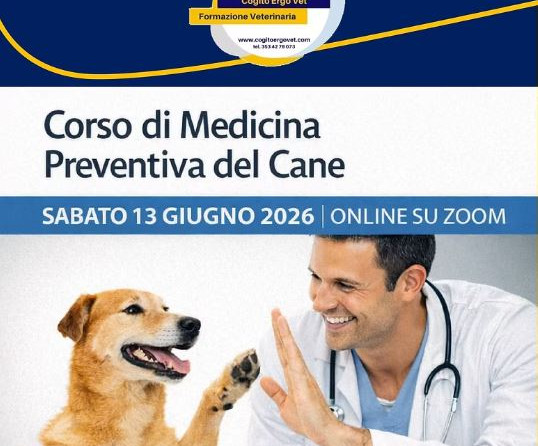 Corso online Cogito Ergo Vet: “Medicina preventiva del cane”- 13 giugno 2026