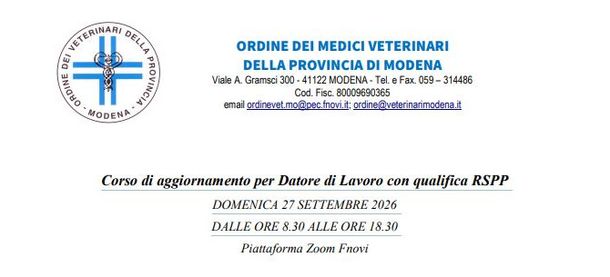 Corso di aggiornamento OMVMO per Datore di Lavoro con qualifica RSPP