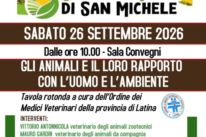 Invito alla partecipazione: Tavola rotonda OMV LT/Comune di Sermoneta: “Gli Animali e il loro rapporto con l’uomo e l’ambente” – 26/09/2026